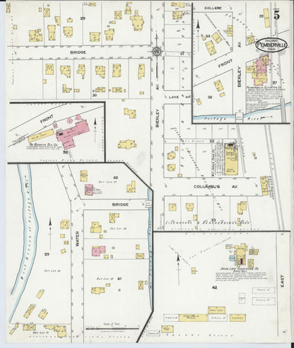 Sanborn Fire Insurance Map from Pemberville, Wood County, Ohio (1920), Sheet #0005 - Complete Map Set gallery image, historic Sanborn map, vintage wall art, Ohio Ohio