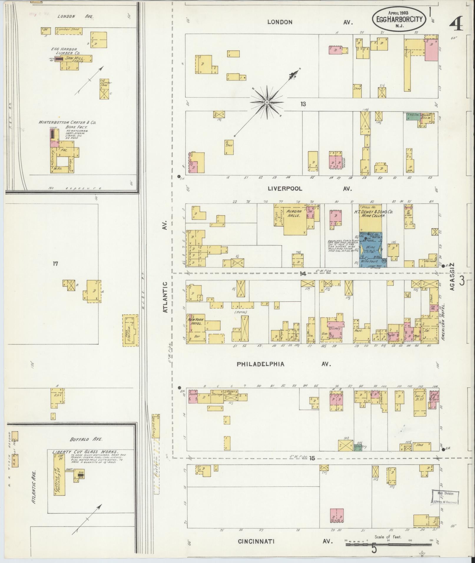 Sanborn Fire Insurance Map from Egg Harbor City, Atlantic County, New Jersey (1903), Sheet #0004 - Complete Map Set gallery image, historic Sanborn map, vintage wall art, New Jersey New Jersey