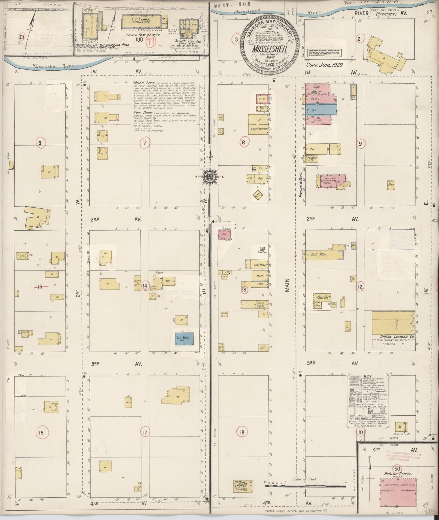 Sanborn Fire Insurance Map from Musselshell, Musselshell County, Montana (1920), Sheet #0001 - Complete Map Set gallery image, historic Sanborn map, vintage wall art, Montana Montana