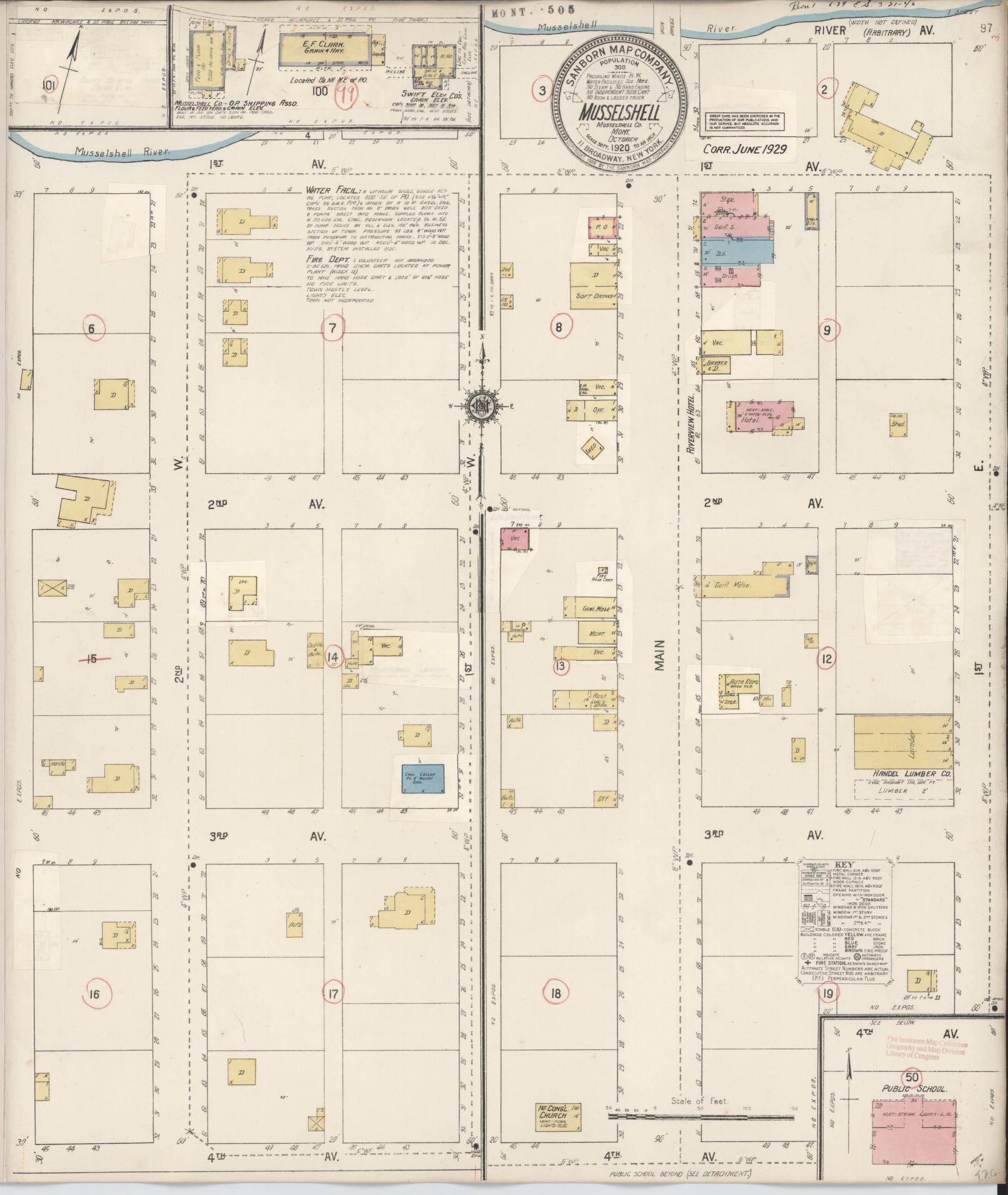 Sanborn Fire Insurance Map from Musselshell, Musselshell County, Montana (1920), Sheet #0001 - Complete Map Set gallery image, historic Sanborn map, vintage wall art, Montana Montana