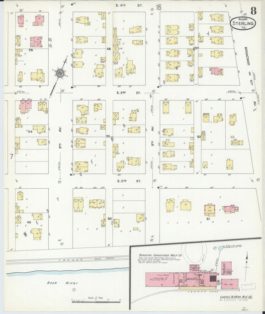 Sanborn Fire Insurance Map from Sterling, Whiteside County, Illinois (1910), Sheet #0008 - Historic Sanborn Fire Insurance Map Print, vintage old map wall art, antique decor, genealogy gift, Illinois Illinois map