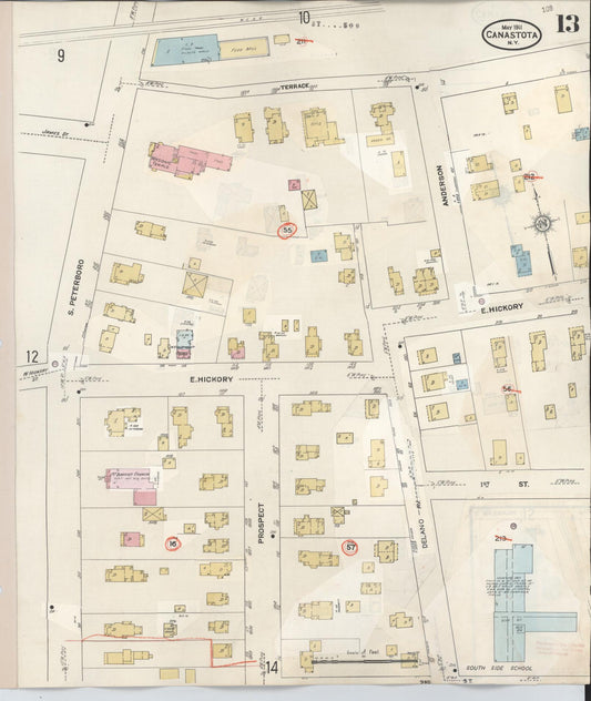 Sanborn Fire Insurance Map from Canastota, Madison County, New York (1959), Sheet #0013 - Historic Sanborn Fire Insurance Map Print, vintage old map wall art, antique decor, genealogy gift, New York New York map