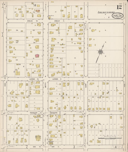 Sanborn Fire Insurance Map from Uvalde, Uvalde County, Texas (1922), Sheet #0012 - Complete Map Set gallery image, historic Sanborn map, vintage wall art, Texas Texas