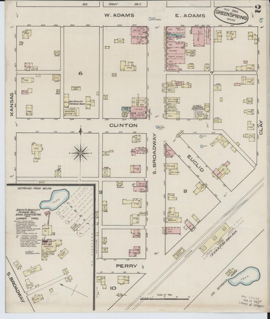 Sanborn Fire Insurance Map from Green Springs, Sandusky And Seneca Counties, Ohio (1885), Sheet #0002 - Historic Sanborn Fire Insurance Map Print, vintage old map wall art, antique decor, genealogy gift, Ohio Ohio map