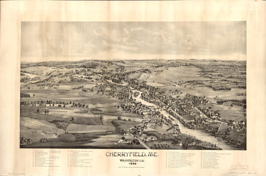 Cherryfield, Me., Washington Co., 1896. (1896) – Historic Bird’s-Eye View Panorama Print