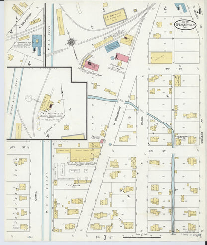 Sanborn Fire Insurance Map from Spencerville, Allen County, Ohio (1911), Sheet #0004 - Historic Sanborn Fire Insurance Map Print, vintage old map wall art, antique decor, genealogy gift, Ohio Ohio map
