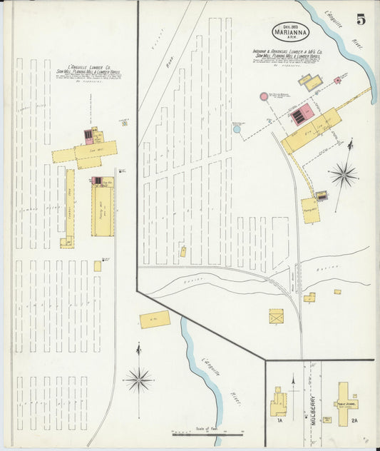 Sanborn Fire Insurance Map from Marianna, Lee County, Arkansas (1903), Sheet #0005 - Historic Sanborn Fire Insurance Map Print, vintage old map wall art, antique decor, genealogy gift, Arkansas Arkansas map