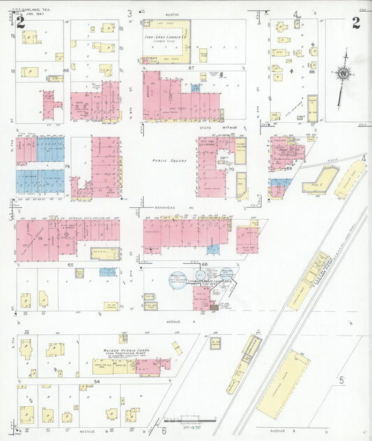 Sanborn Fire Insurance Map from Garland, Dallas County, Texas (1947), Sheet #0002 - Historic Sanborn Fire Insurance Map Print, vintage old map wall art, antique decor, genealogy gift, Texas Texas map