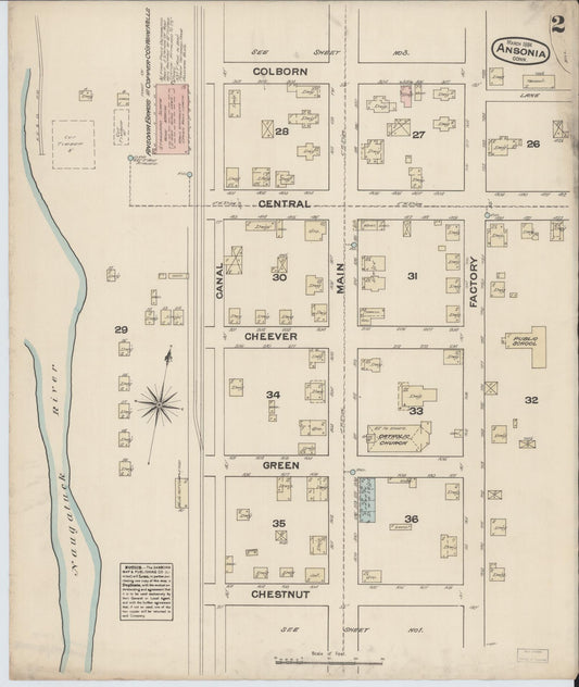 Sanborn Fire Insurance Map from Ansonia, New Haven County, Connecticut (1884), Sheet #0002 - Complete Map Set gallery image, historic Sanborn map, vintage wall art, Connecticut Connecticut