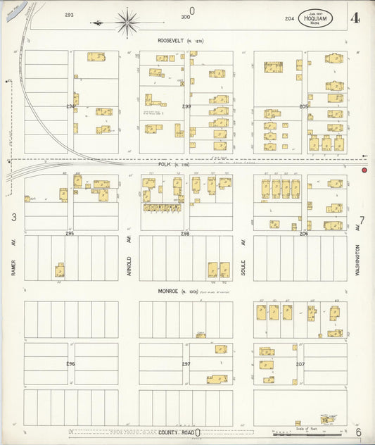 Sanborn Fire Insurance Map from Hoquiam, Grays Harbor County, Washington (1907), Sheet #0004 - Historic Sanborn Fire Insurance Map Print, vintage old map wall art, antique decor, genealogy gift, Washington Washington map