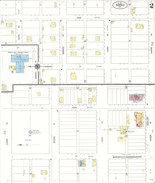 Sanborn Fire Insurance Map from Richfield, Lincoln County, Idaho (1920), Sheet #0002 - Historic Sanborn Fire Insurance Map Print, vintage old map wall art, antique decor, genealogy gift, Idaho Idaho map