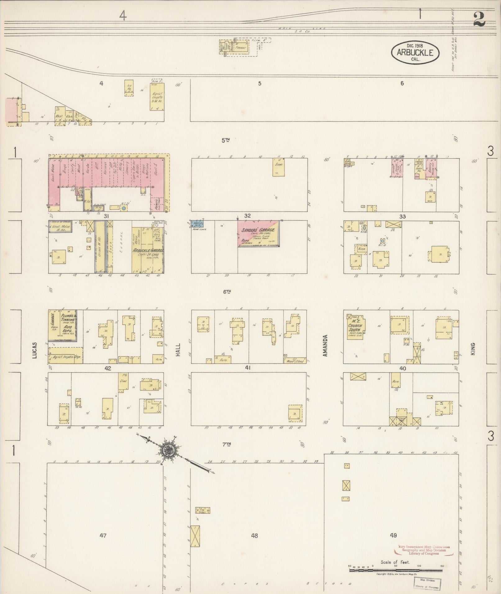 Sanborn Fire Insurance Map from Arbuckle, Colusa County, California (1918), Sheet #0002 - Historic Sanborn Fire Insurance Map Print, vintage old map wall art, antique decor, genealogy gift, California California map