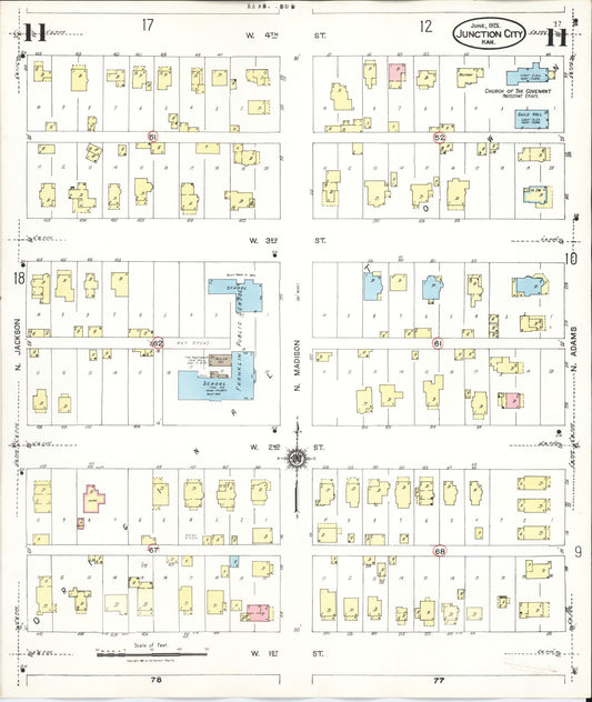 Sanborn Fire Insurance Map from Junction City, Geary County, Kansas (1947), Sheet #0011 - Historic Sanborn Fire Insurance Map Print, vintage old map wall art, antique decor, genealogy gift, Kansas Kansas map