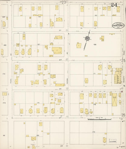 Sanborn Fire Insurance Map from Monterey, Monterey County, California (1912), Sheet #0024 - Complete Map Set gallery image, historic Sanborn map, vintage wall art, California California