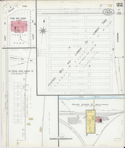 Sanborn Fire Insurance Map from Cairo, Alexander County, Illinois (1901), Sheet #0022 - Historic Sanborn Fire Insurance Map Print, vintage old map wall art, antique decor, genealogy gift, Illinois Illinois map
