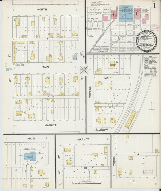 Sanborn Fire Insurance Map from Carbondale, Osage County, Kansas (1892), Sheet #0001 - Complete Map Set gallery image, historic Sanborn map, vintage wall art, Kansas Kansas