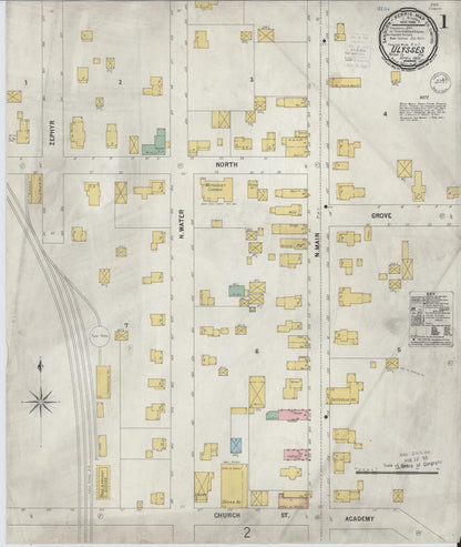 Sanborn Fire Insurance Map from Ulysses, Potter County, Pennsylvania (1900), Sheet #0001 - Complete Map Set gallery image, historic Sanborn map, vintage wall art, Pennsylvania Pennsylvania