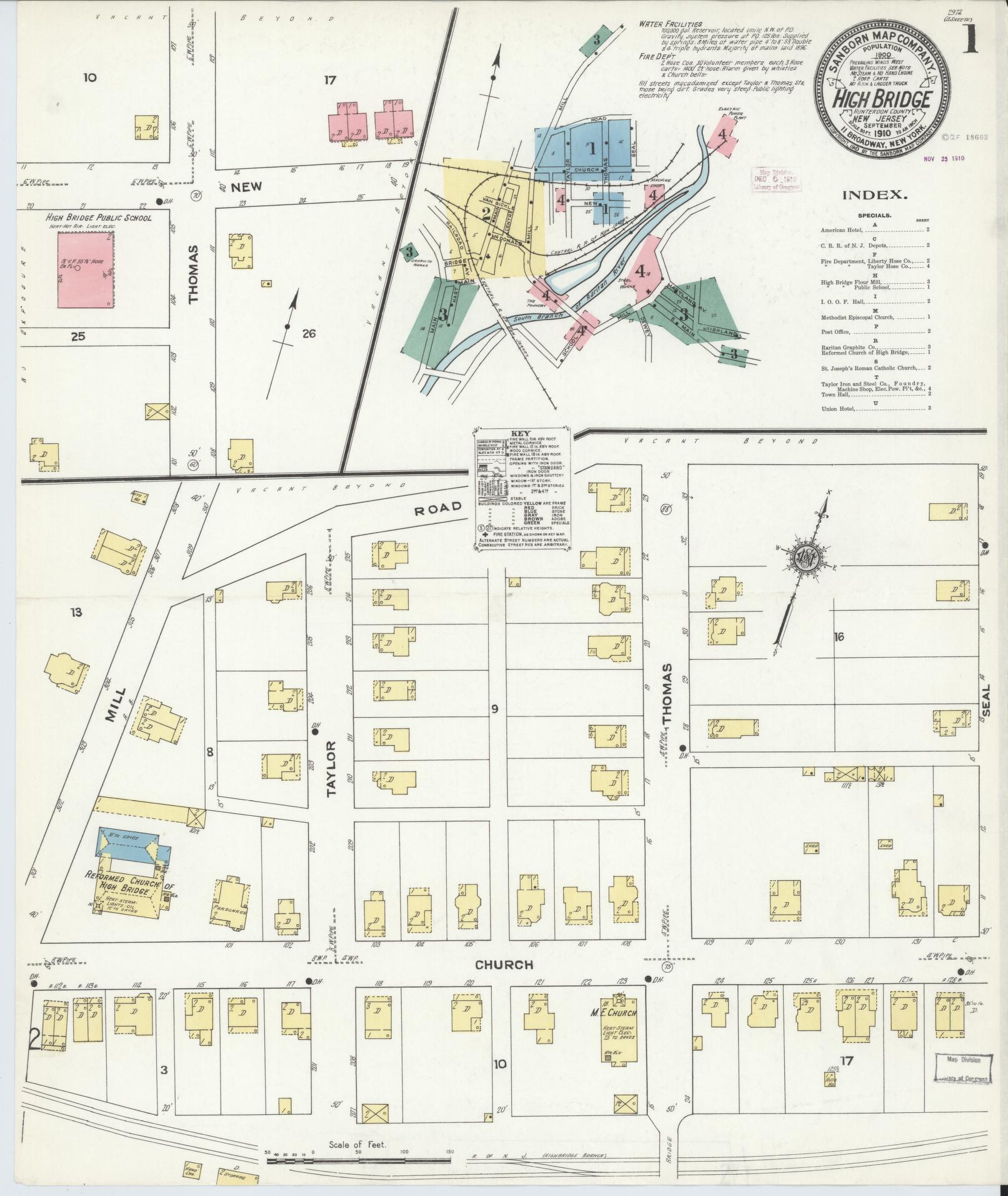 Sanborn Fire Insurance Map from High Bridge, Hunterdon County, New Jersey. (1910) – Historic Sanborn Fire Insurance Map Print