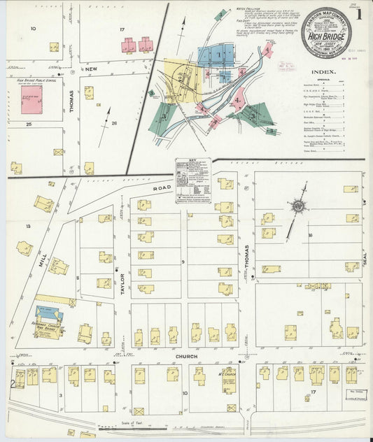 Sanborn Fire Insurance Map from High Bridge, Hunterdon County, New Jersey. (1910) – Historic Sanborn Fire Insurance Map Print