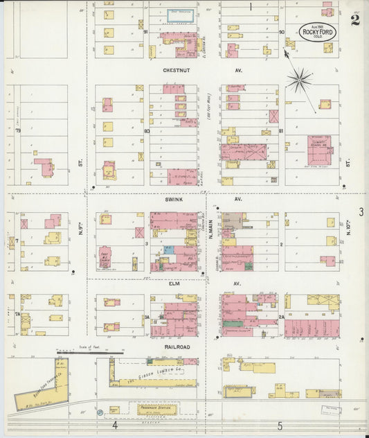 Sanborn Fire Insurance Map from Rocky Ford, Otero County, Colorado (1901), Sheet #0002 - Historic Sanborn Fire Insurance Map Print, vintage old map wall art, antique decor, genealogy gift, Colorado Colorado map