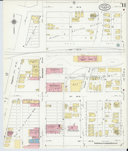 Sanborn Fire Insurance Map from Fargo, Cass County, North Dakota (1910), Sheet #0011 - Complete Map Set gallery image, historic Sanborn map, vintage wall art, North Dakota North Dakota