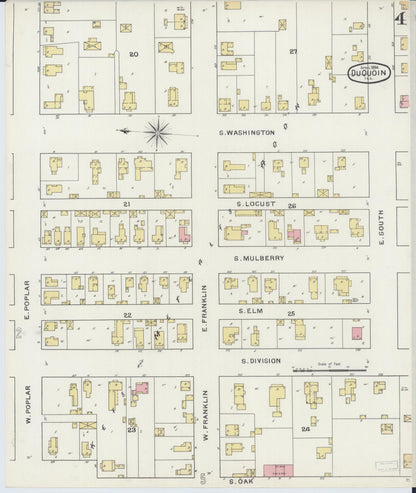 Sanborn Fire Insurance Map from Du Quoin, Perry County, Illinois (1894), Sheet #0004 - Complete Map Set gallery image, historic Sanborn map, vintage wall art, Illinois Illinois