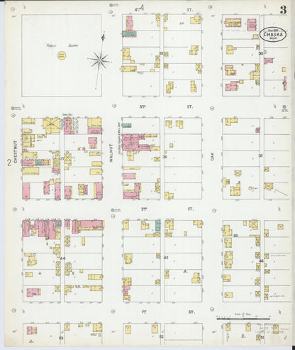 Sanborn Fire Insurance Map from Chaska, Carver County, Minnesota (1899), Sheet #0003 - Complete Map Set gallery image, historic Sanborn map, vintage wall art, Minnesota Minnesota