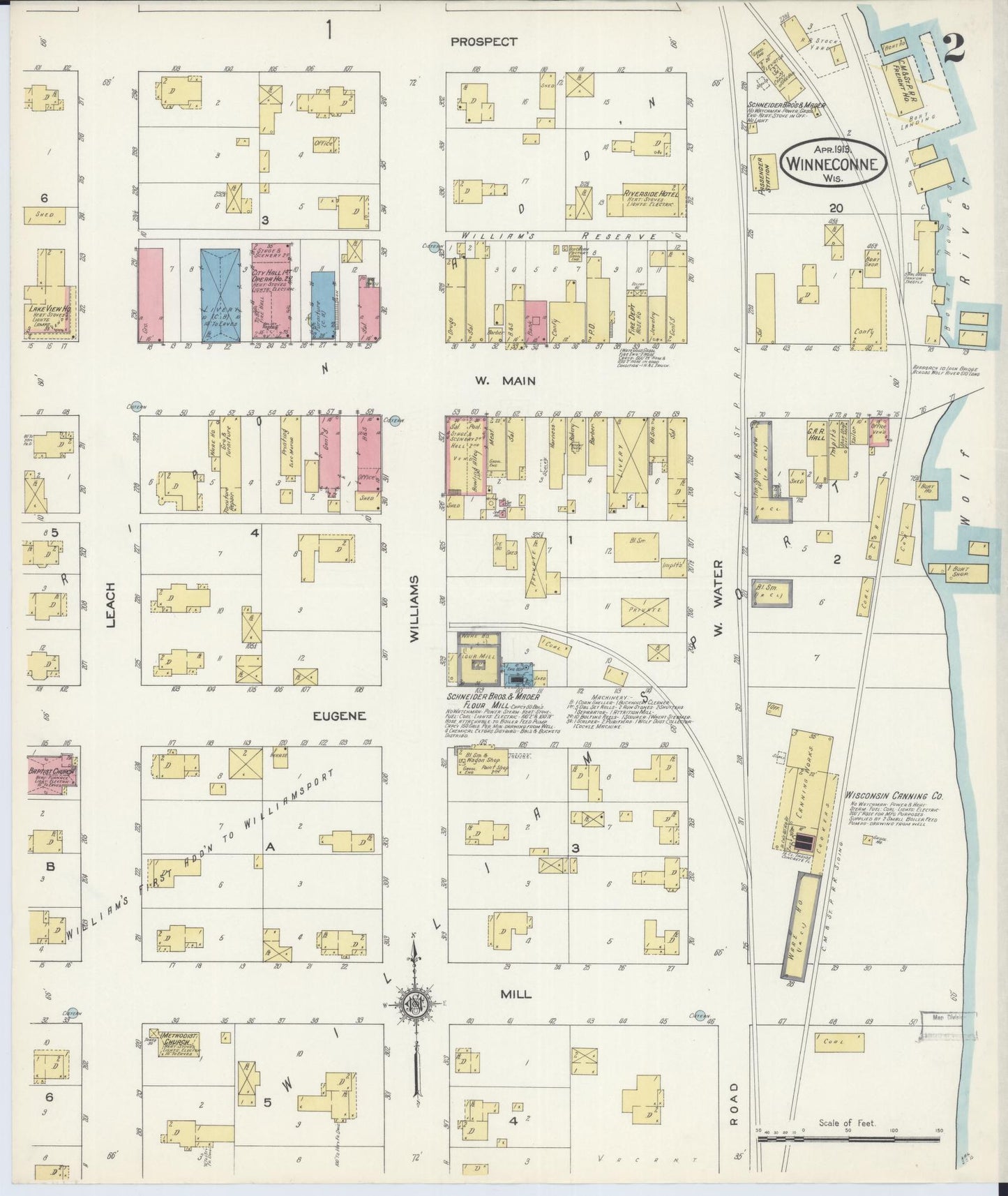 Sanborn Fire Insurance Map from Winneconne, Winnebago County, Wisconsin (1913), Sheet #0002 - Historic Sanborn Fire Insurance Map Print, vintage old map wall art, antique decor, genealogy gift, Wisconsin Wisconsin map