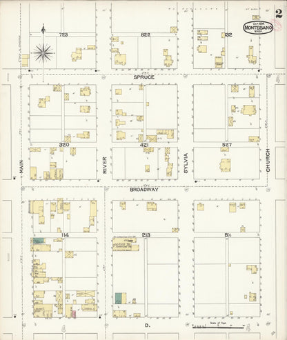 Sanborn Fire Insurance Map from Montesano, Grays Harbor County, Washington (1894), Sheet #0002 - Complete Map Set gallery image, historic Sanborn map, vintage wall art, Washington Washington