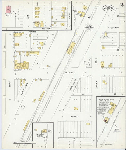 Sanborn Fire Insurance Map from Medford, Grant County, Oklahoma (1901), Sheet #0002 - Historic Sanborn Fire Insurance Map Print, vintage old map wall art, antique decor, genealogy gift, Oklahoma Oklahoma map