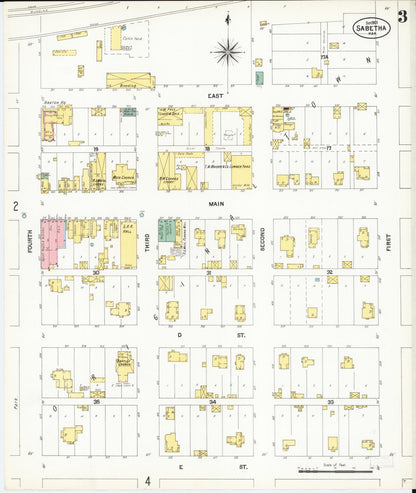 Sanborn Fire Insurance Map from Sabetha, Nemaha County, Kansas (1901), Sheet #0003 - Complete Map Set gallery image, historic Sanborn map, vintage wall art, Kansas Kansas