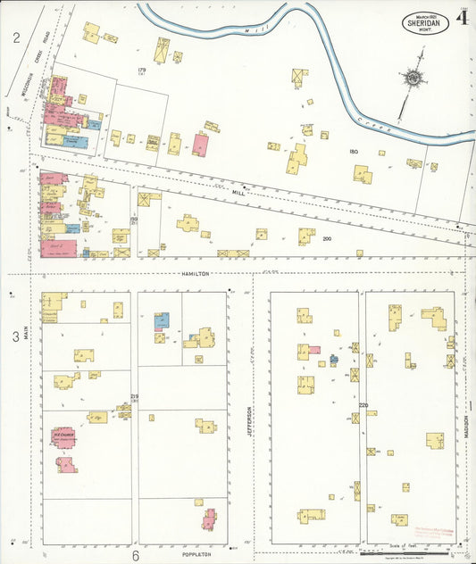 Sanborn Fire Insurance Map from Sheridan, Madison County, Montana (1921), Sheet #0004 - Historic Sanborn Fire Insurance Map Print, vintage old map wall art, antique decor, genealogy gift, Montana Montana map