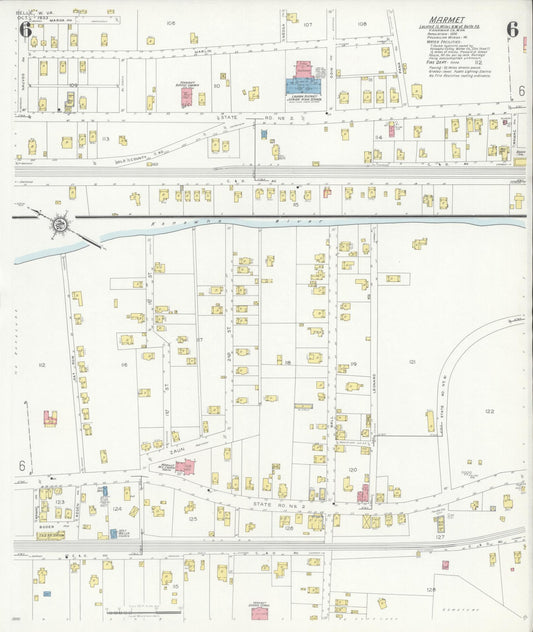 Sanborn Fire Insurance Map from Belle, Kanawha County, West Virginia (1933), Sheet #0006 - Historic Sanborn Fire Insurance Map Print, vintage old map wall art, antique decor, genealogy gift, West Virginia West Virginia map