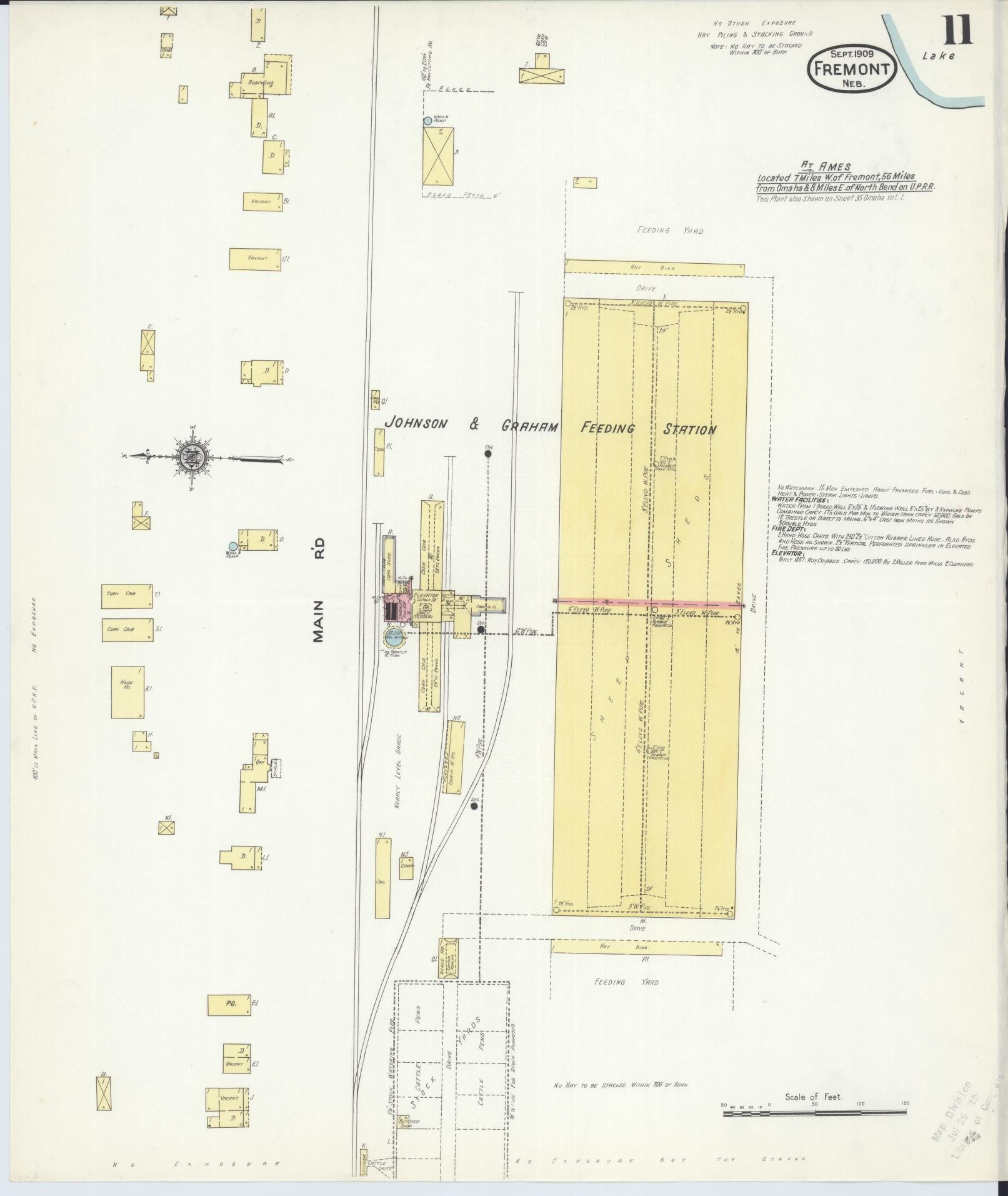 Sanborn Fire Insurance Map from Fremont, Dodge County, Nebraska (1909), Sheet #0011 - Complete Map Set gallery image, historic Sanborn map, vintage wall art, Nebraska Nebraska