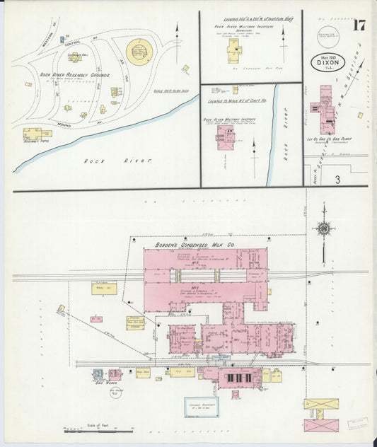 Sanborn Fire Insurance Map from Dixon, Lee County, Illinois (1910), Sheet #0017 - Historic Sanborn Fire Insurance Map Print, vintage old map wall art, antique decor, genealogy gift, Illinois Illinois map