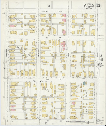 Sanborn Fire Insurance Map from Columbus, Bartholomew County, Indiana (1906), Sheet #0015 - Complete Map Set gallery image, historic Sanborn map, vintage wall art, Indiana Indiana