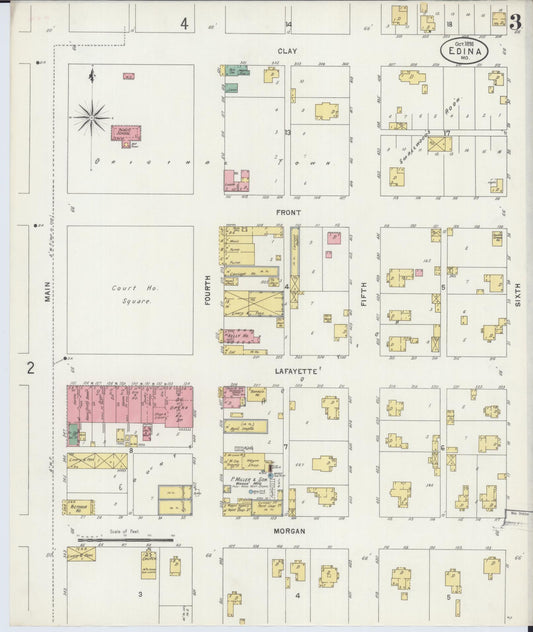 Sanborn Fire Insurance Map from Edina, Knox County, Missouri (1898), Sheet #0003 - Historic Sanborn Fire Insurance Map Print, vintage old map wall art, antique decor, genealogy gift, Missouri Missouri map