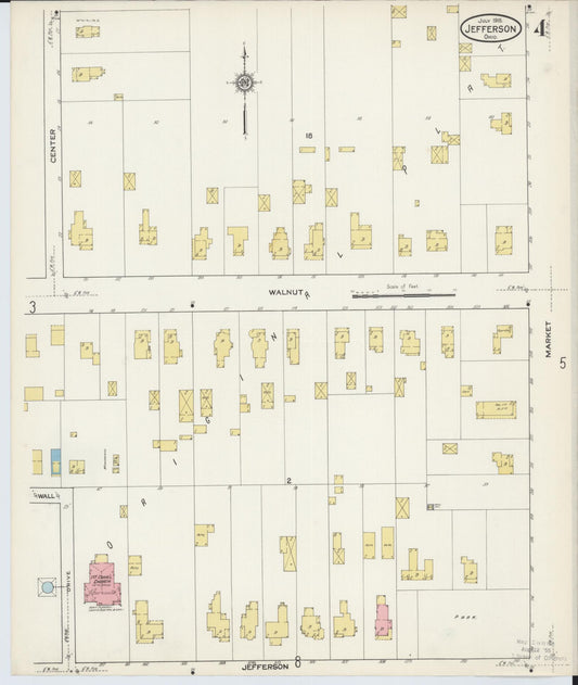 Sanborn Fire Insurance Map from Jefferson, Ashtabula County, Ohio (1915), Sheet #0004 - Historic Sanborn Fire Insurance Map Print, vintage old map wall art, antique decor, genealogy gift, Ohio Ohio map