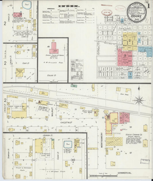 Sanborn Fire Insurance Map from Kahoka, Clark County, Missouri (1898), Sheet #0001 - Historic Sanborn Fire Insurance Map Print, vintage old map wall art, antique decor, genealogy gift, Missouri Missouri map