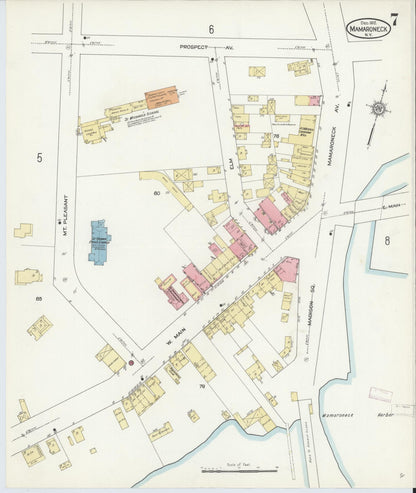 Sanborn Fire Insurance Map from Mamaroneck, Westchester County, New York (1912), Sheet #0006 - Complete Map Set gallery image, historic Sanborn map, vintage wall art, New York New York