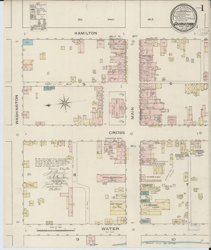 Sanborn Fire Insurance Map from Georgetown, Scott County, Kentucky (1886), Sheet #0001 - Complete Map Set gallery image, historic Sanborn map, vintage wall art, Kentucky Kentucky
