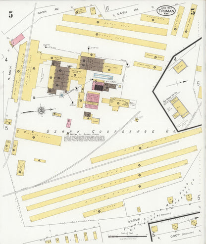 Sanborn Fire Insurance Map from Truman, Poinsett County, Arkansas (1926), Sheet #0005 - Complete Map Set gallery image, historic Sanborn map, vintage wall art, Arkansas Arkansas