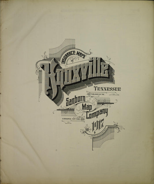 Sanborn Fire Insurance Map from Knoxville, Knox County, Tennessee. (1917) – Historic Sanborn Fire Insurance Map Print