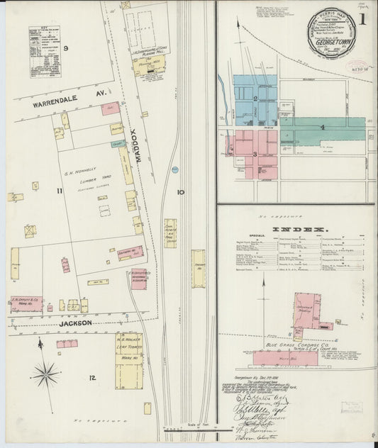 Sanborn Fire Insurance Map from Georgetown, Scott County, Kentucky. (1890) – Historic Sanborn Fire Insurance Map Print