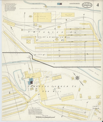 Sanborn Fire Insurance Map from Damascus, Washington County, Virginia (1913), Sheet #0004 - Complete Map Set gallery image, historic Sanborn map, vintage wall art, Virginia Virginia