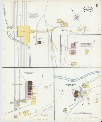 Sanborn Fire Insurance Map from Nanticoke, Luzerne County, Pennsylvania (1903), Sheet #0009 - Complete Map Set gallery image, historic Sanborn map, vintage wall art, Pennsylvania Pennsylvania