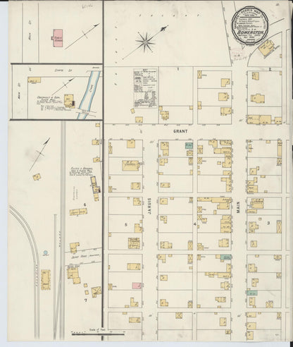 Sanborn Fire Insurance Map from Bowerston, Harrison County, Ohio (1895), Sheet #0001 - Historic Sanborn Fire Insurance Map Print, vintage old map wall art, antique decor, genealogy gift, Ohio Ohio map