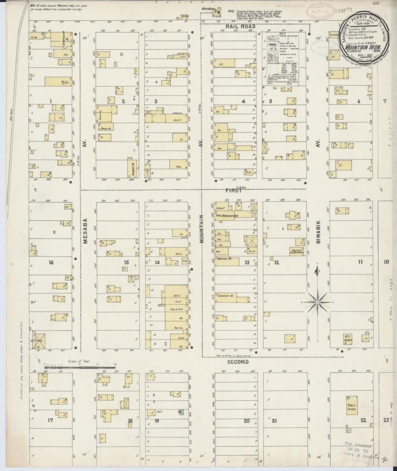 Sanborn Fire Insurance Map from Mountain Iron, Saint Louis County, Minnesota. (1897) – Map View