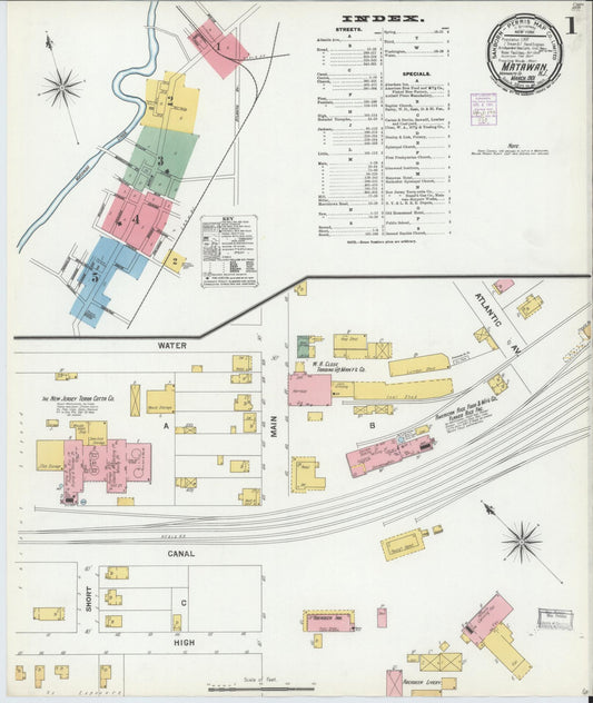Sanborn Fire Insurance Map from Matawan, Monmouth County, New Jersey. (1901) – Historic Sanborn Fire Insurance Map Print
