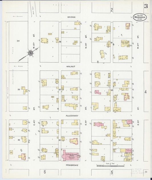 Sanborn Fire Insurance Map from Wabasha, Wabasha County, Minnesota (1910), Sheet #0003 - Historic Sanborn Fire Insurance Map Print, vintage old map wall art, antique decor, genealogy gift, Minnesota Minnesota map